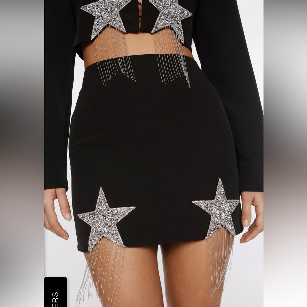 EUC Nasty Gal Premium Star Embellished Mini Skirt Size 6